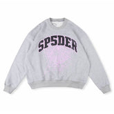 Sp5der Varsity Web Crewneck Heather Sweatshirt Grey