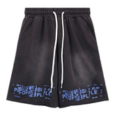Purple Brand Letter Logo Printed Shorts