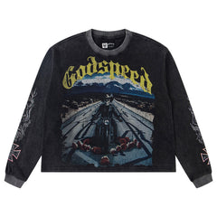 Godspeed Long Lonely Road Thermal Sweatshirts