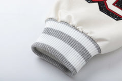 OFF WHITE Crystal Full Lea Varsity Jacket