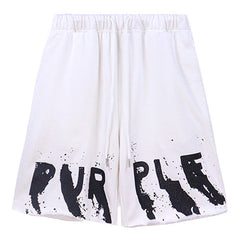 Purple Brand Letter Logo Printed Shorts