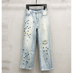 AMIRI Blue MA Quad Embroidered Flare Jeans