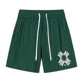 AMIRI Straight-Leg Mid-Length Logo-Print Swim Shorts