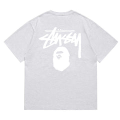 BAPE X Stussy Basic Pigment Dyed Tee