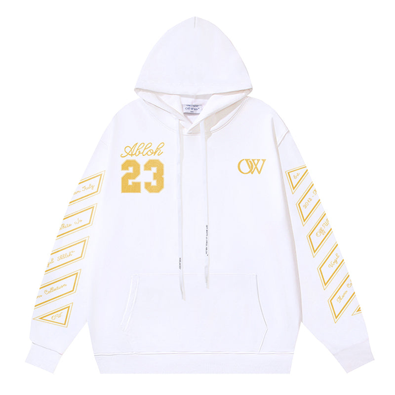 Off White 23 Zip Skate Hoodie White