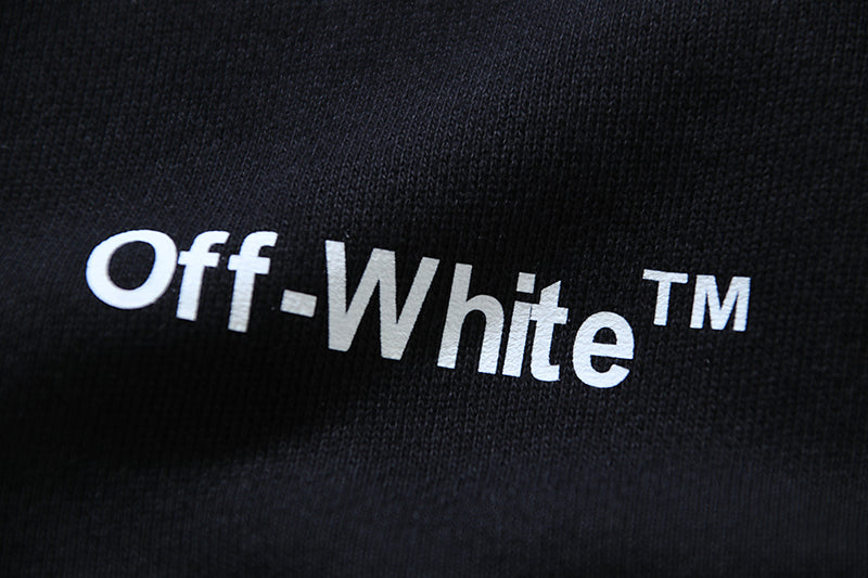 Off White Cotton Arrow Skate Hoodie