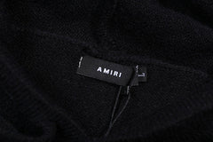 AMIRI Cotton V-Neck Bones Cardigan Sweater Black