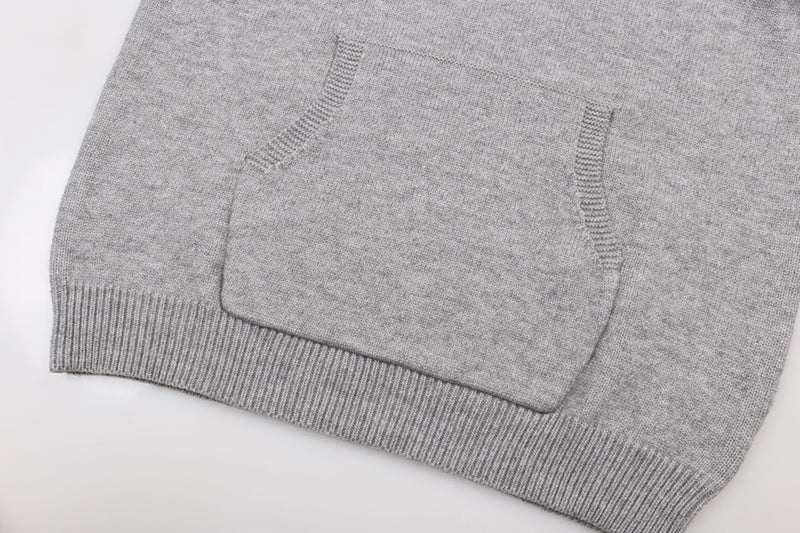 AMIRI Grey Core Knitted Sweater Hoodie