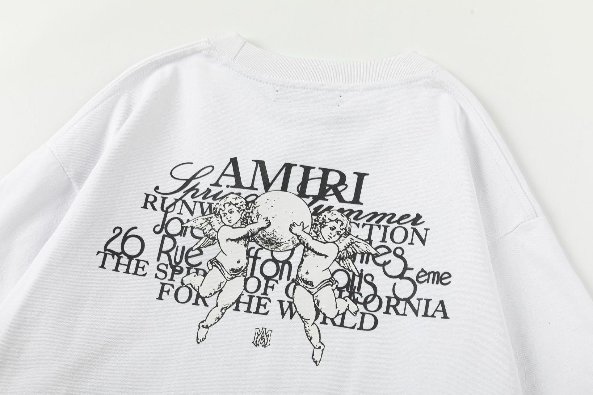 AMlRl Crew Neck Unisex Street Style Plain Cotton T-Shirt