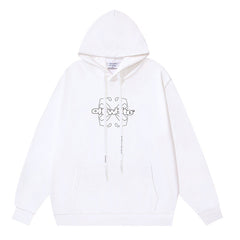 Off White Logo Drawstring Hoodie