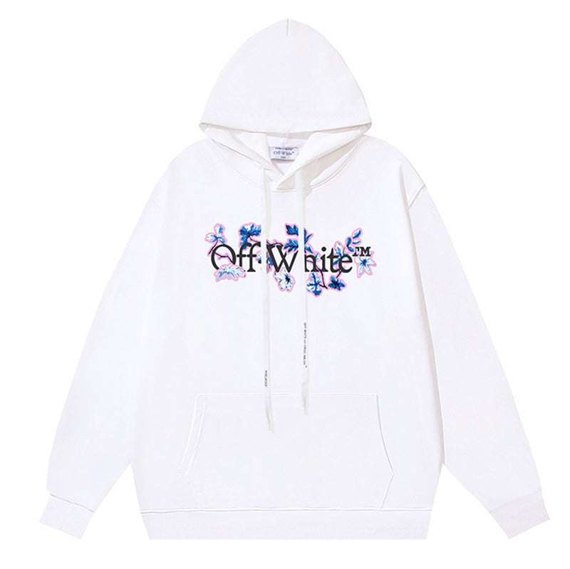 Off White Logo Drawstring Hoodie