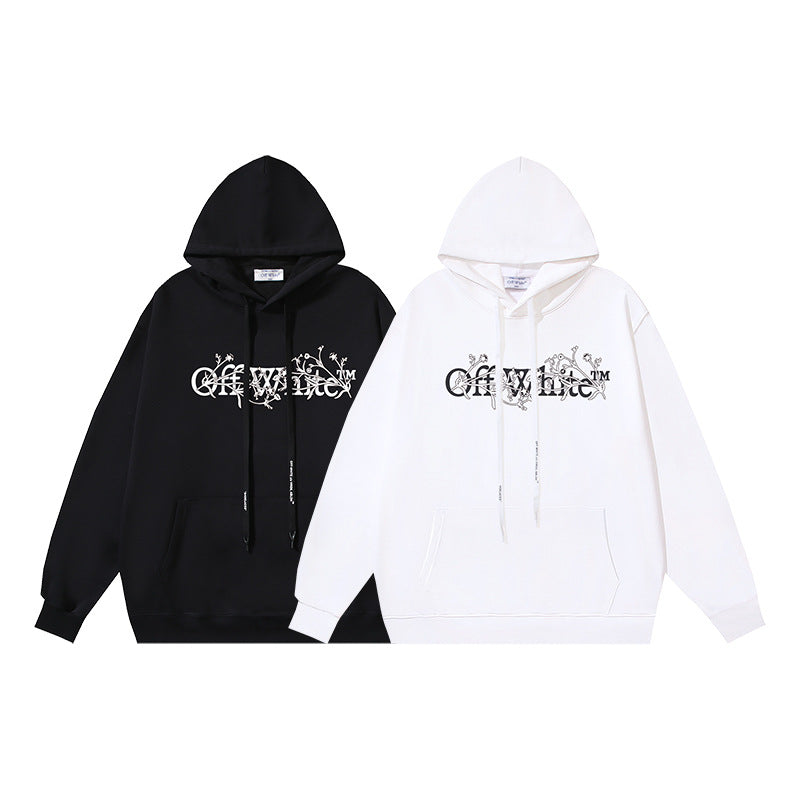 Off White Logo Drawstring Hoodie