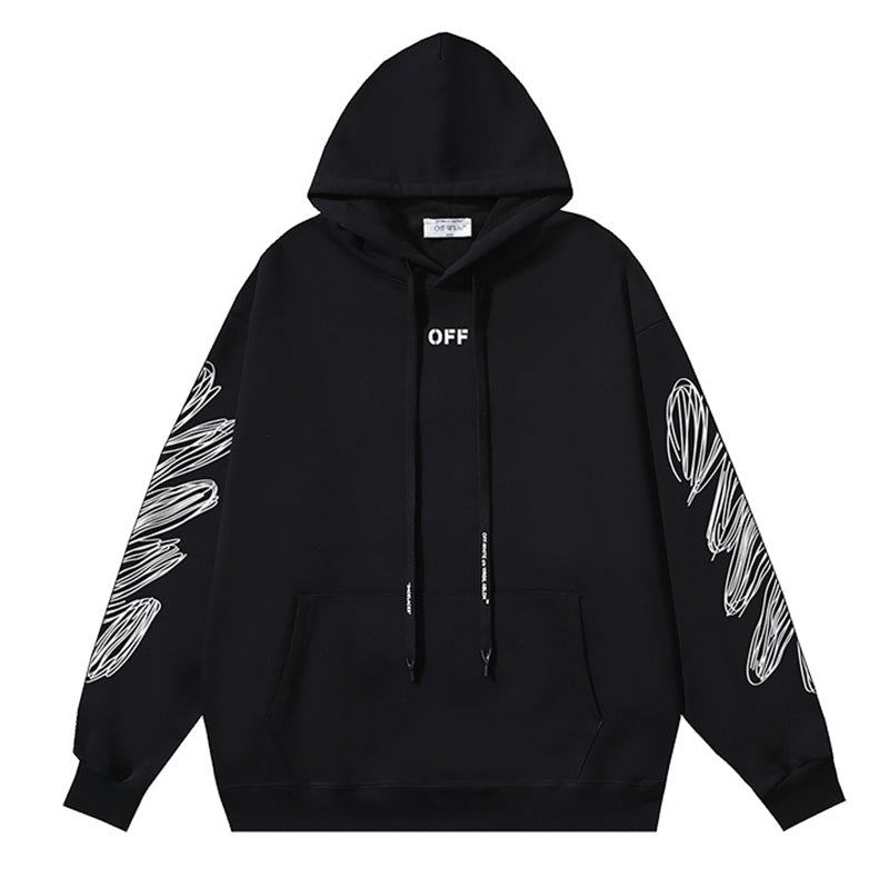 Off White Logo Drawstring Hoodie