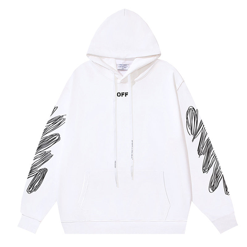 Off White Logo Drawstring Hoodie