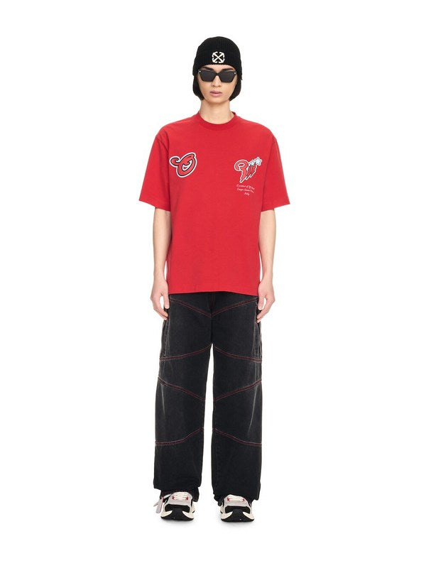OFF WHITE Scorpio Skate Cotton Graphic T-Shirt