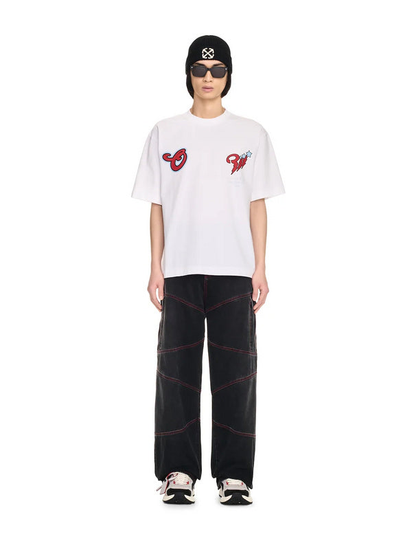 OFF WHITE Scorpio Skate Cotton Graphic T-Shirt