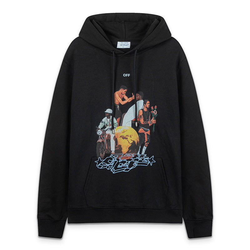 Off White Black Cotton Hoodie