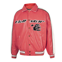 Hellstar All Star Leather Jacket Red
