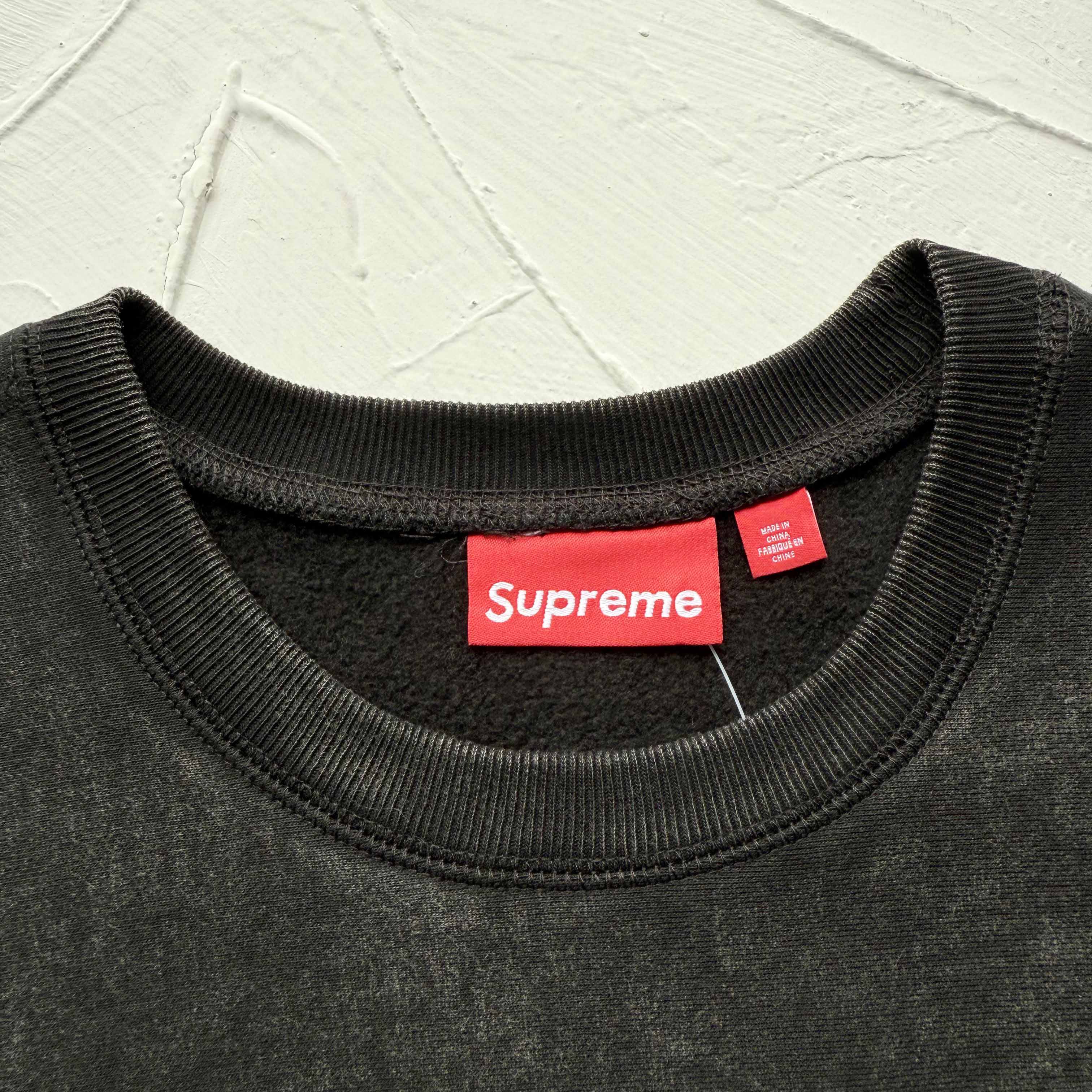 Supreme 25SS Washed Box Logo Crewneck Sweatshirts