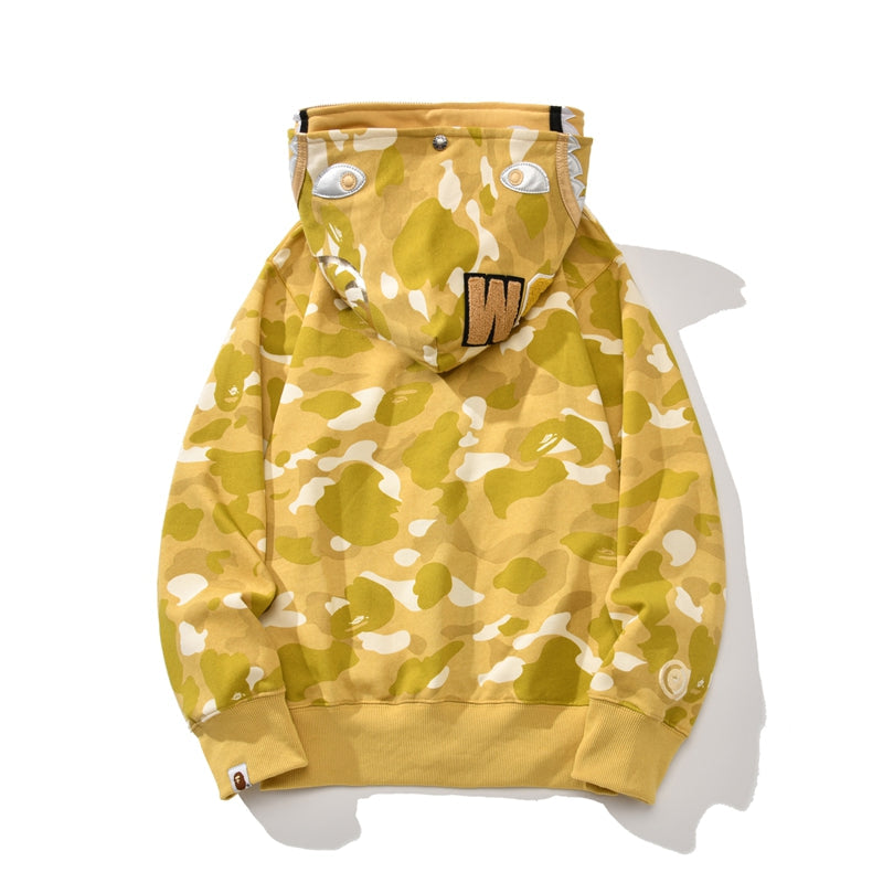 Bape camo double shark full zip hoodie