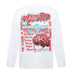 Hellstar Studios Designer Graphic Print Long Sleeve Tee