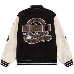 BAPE Leather Long Sleeve Baseball Jacket