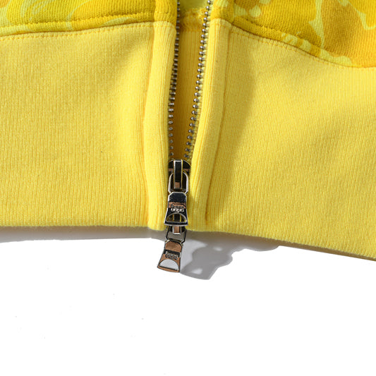 BAPE Shark Yellow Zipper Hoodie