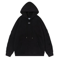 Off White Logo Drawstring Hoodie