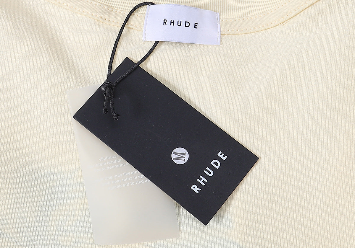 RHUDE Warning Logo Cotton Short-Sleeve T-Shirts