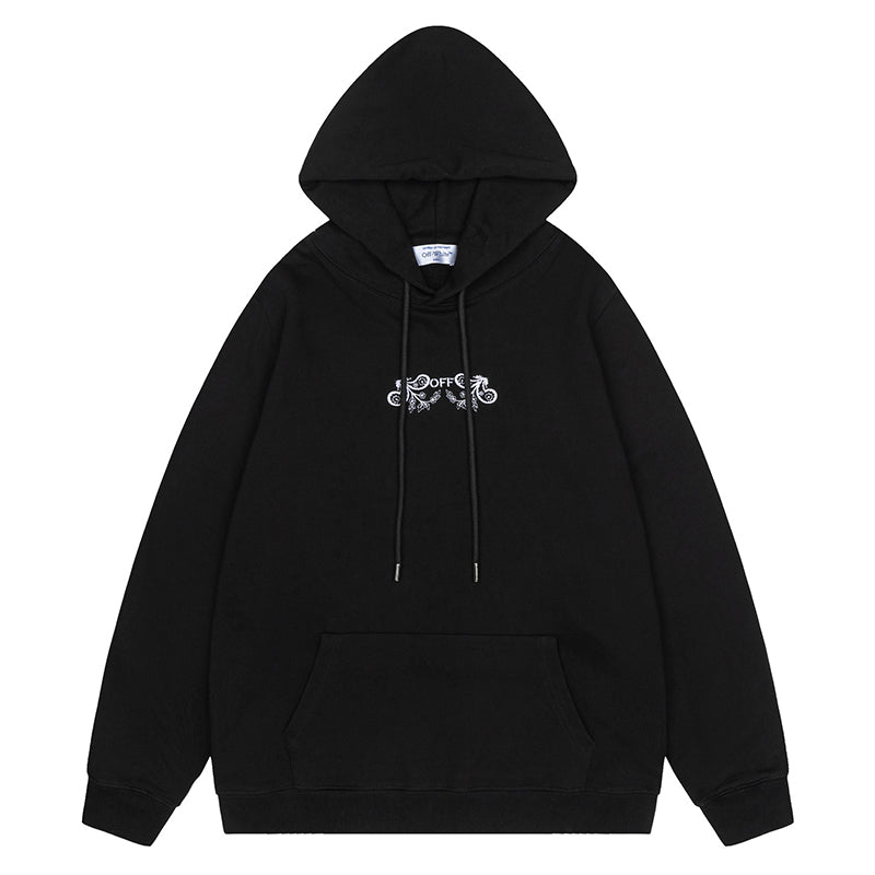 Off White Logo Drawstring Hoodie