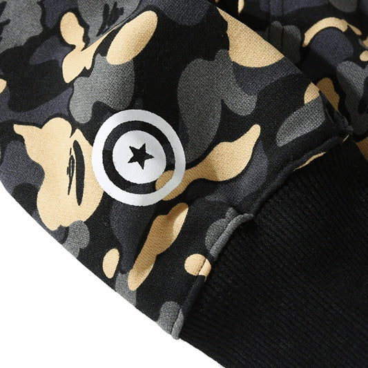 BAPE Camo Shark Zipper Double Hoodie