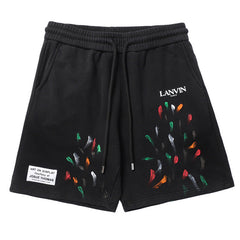 LANVIN Splash ink sports Shorts Black