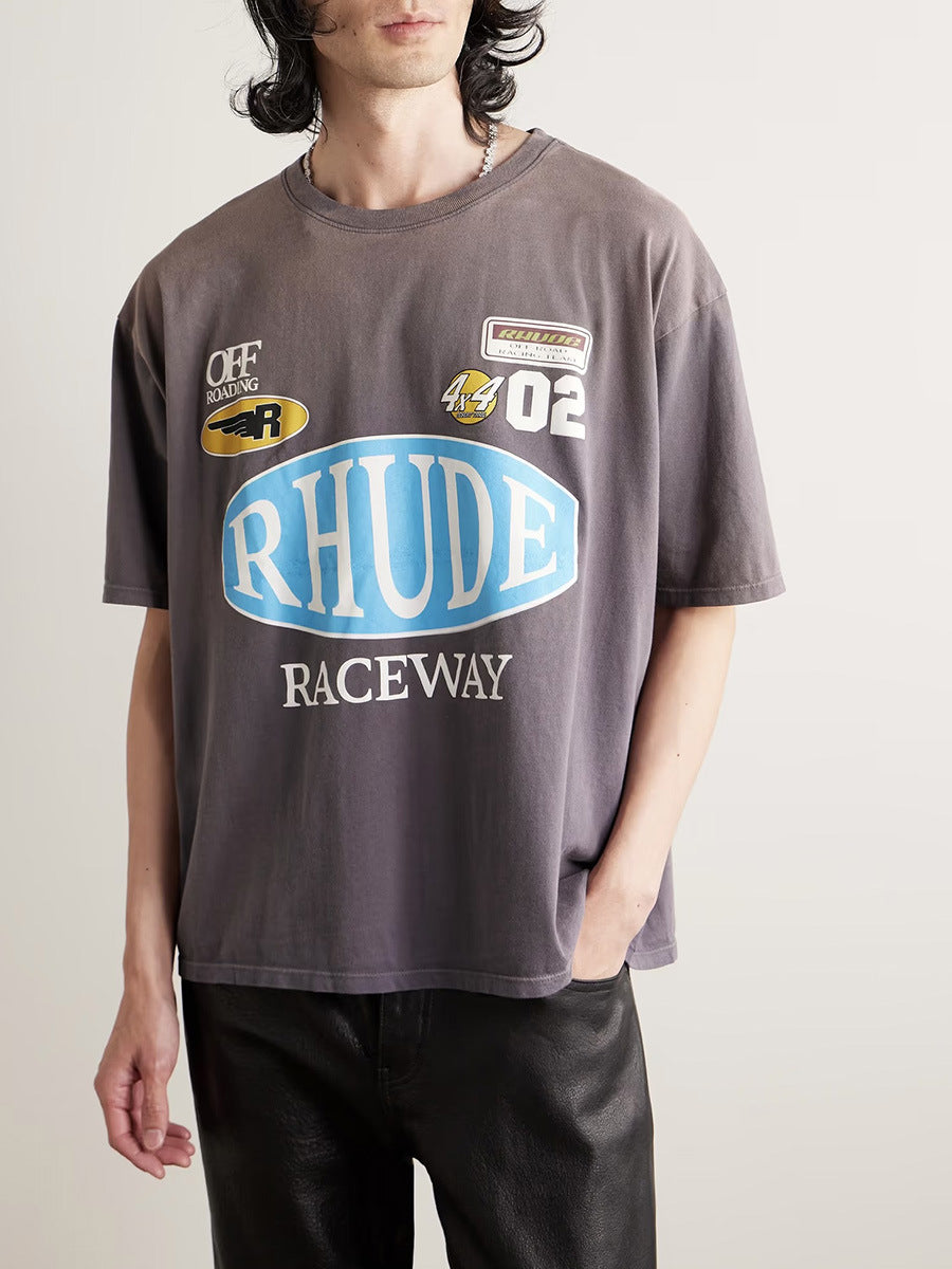 RHUDE Graphic-Print Cotton T-Shirt