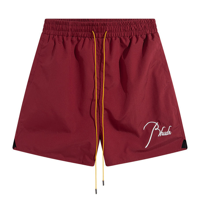 RHUDE track shorts logo embroidered board shorts