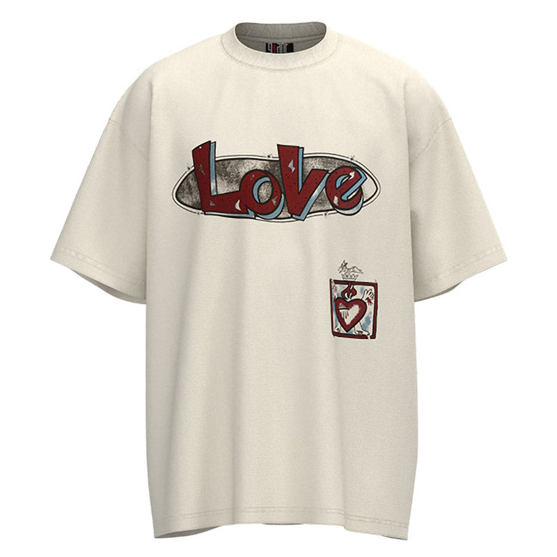 SAINT MICHAEL Cupid LOVE print T-Shirts