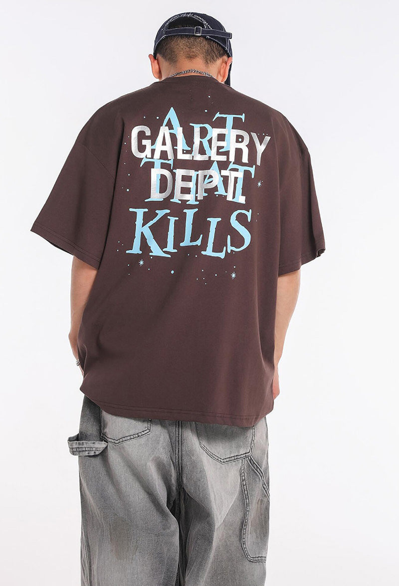 GALLERY DEPT ART THAT KILLS Graffiti eyeball print loose short-sleeved T-shirts