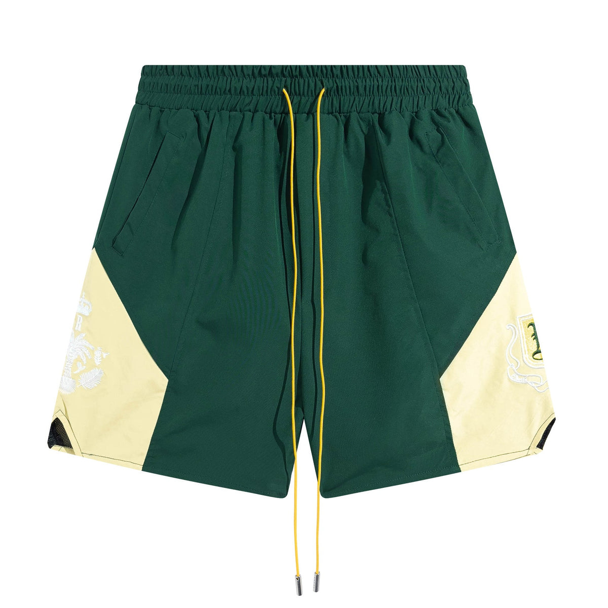 RHUDE Micro Logo Embroidered Colorblock Beach Track Shorts