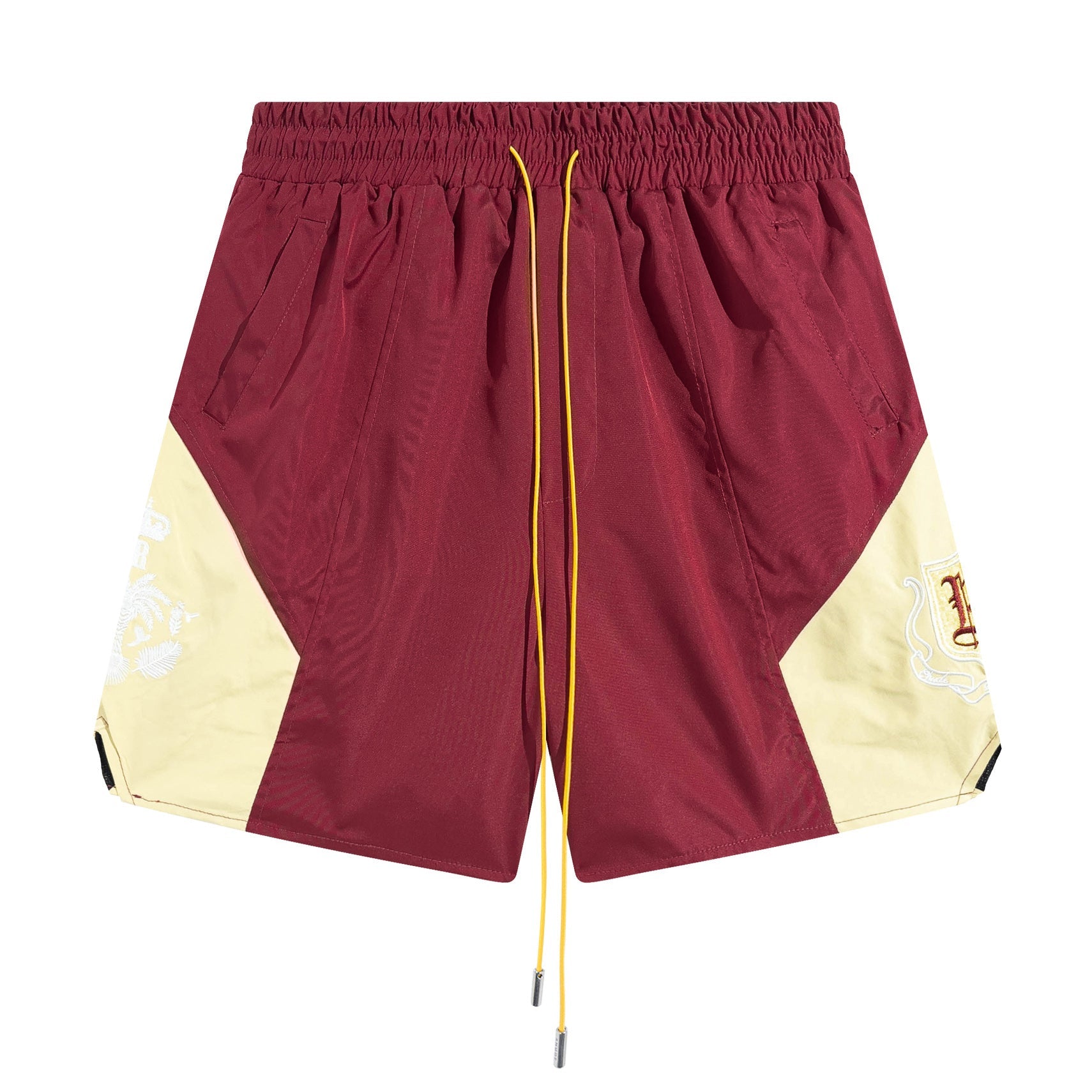 RHUDE Micro Logo Embroidered Colorblock Beach Track Shorts