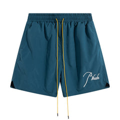 RHUDE track shorts logo embroidered board shorts